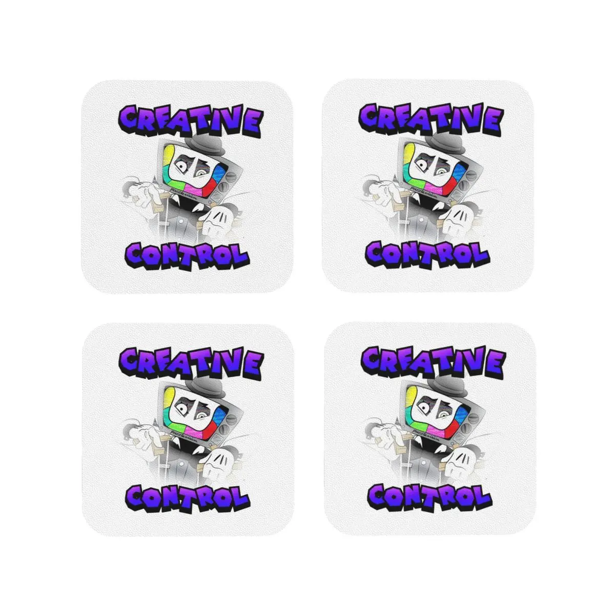 Creative Control (Mr. Puzzles) (Transparent Version) Coasters Coffee Mats Mug Cup Tableware Pads for Home Kitchen Dining Bar
