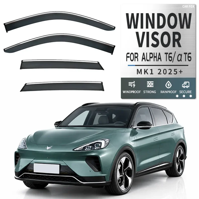 4Pcs Window Visor For Alpha T6 MK1 2025+ Weathershield Sun Rain Deflector Guard Car Window Deflector