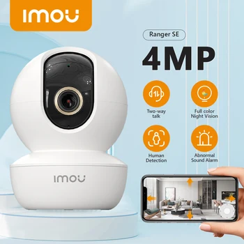 Imou ranger se 4mp 4x zoom digital ai câmera de detecção humana vigilância segurança do bebê sem fio ip cctv câmera interna 4mp