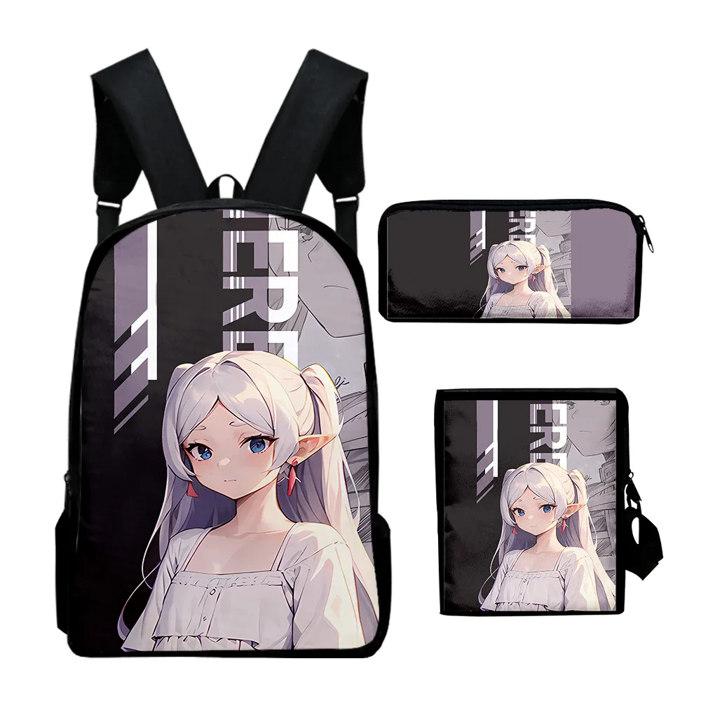 

Hip Hop Popular Cartoon Frieren 3D Print 3pcs/Set pupil School Bags Laptop Daypack Backpack Inclined shoulder bag Pencil Case