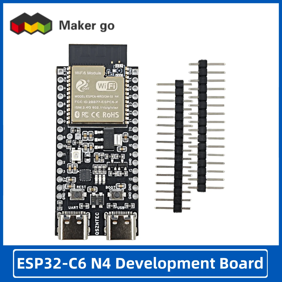 ESP32-C6 n4 entwicklung board ESP32-C6-DevKitC-1 4mb flash wifi6 ble zigbee verbrauch kompatibel ESP32-WROOM serie modul