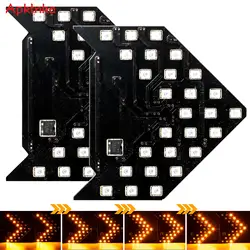 Universal 2x LED Arrow Turn Signal Light 12V For Car Truck Side Rearview Mirror Dynamic Amber Indicator Lamp Styling Accessories