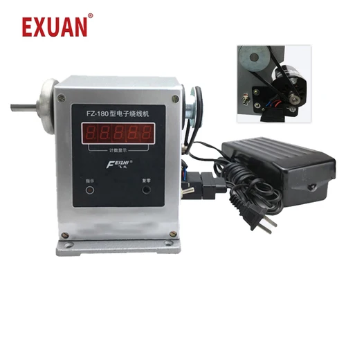 Imagen 2 del producto Máquina bobinadora de conteo eléctrica, dispositivo de bobinado de bobina Industrial, herramienta de bobinado semiautomática ajustable, alta velocidad, 0-9999 unidades