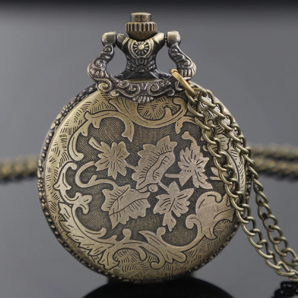 خمر الجوف ماجيك الأحجار الكريمة البرونزية ساعة الجيب الكوارتز سلسلة قلادة ساعة قلادة الساعات للنساء الفتيات هدايا فريدة من نوعها