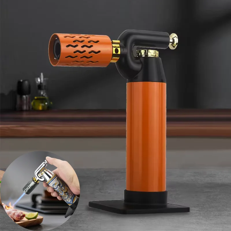 2026 HONEST Windproof Metal Inflatable Lighter Outdoor Baking Spray Gun Cigar Igniter High Temperature Welding Gun Ignition Tool