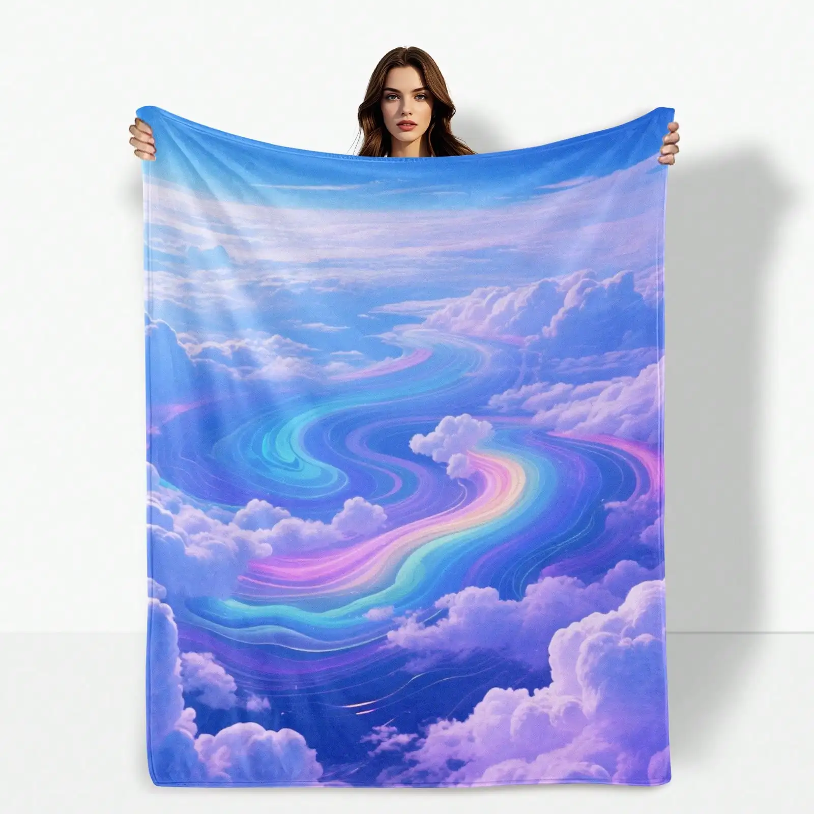 

Colorful Cloud Pattern Blanket Inspired by fantastic sky design to bring a vibrant blanket to your living space