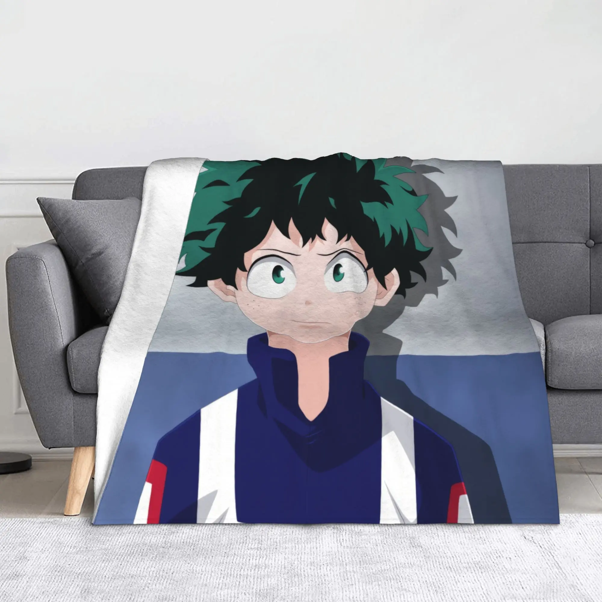 My H-Hero A-Academia Anime Blanket Fleece  Winter Deku Izuku Midoriya Super Warm Throw Blanket for Home Bedspread