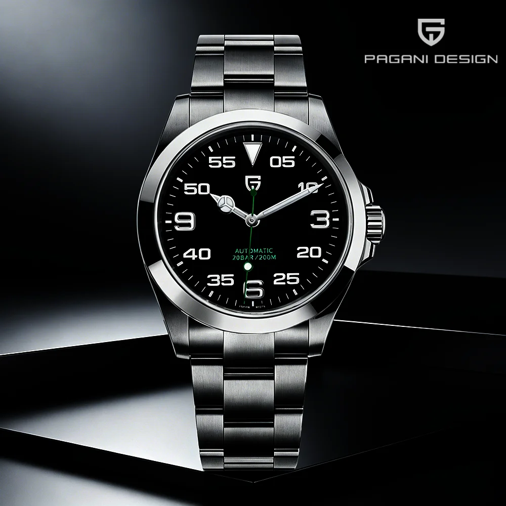 PAGANI DESIGN Neue mechanische Herrenuhr, luxuriöses Saphirglas, AR-beschichteter Edelstahl, Automatikuhr, 200 m wasserdicht