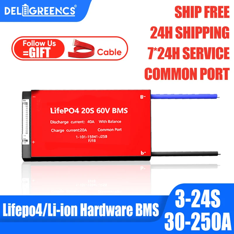 Hardware BMS LiFePO4/Li-ion 3S 4S 6S 7S 8S 10S 12S 13S 14S 15S 16S 17S 20S 24S 3.2V 3.7V With Balance For Lithium Battery Pack