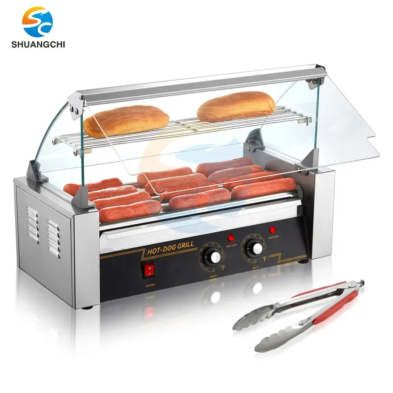 Commercial Electric Sausage Grilling Machine Hot Dog Stove 5 7 11 Sticks Stainless Steel Grill for Export