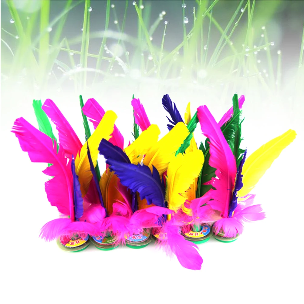 5 stücke Verdicken Kick Federbälle Fuß Sport Spielzeug Spielen Spiele Chinesischen Jianzi Treten Federball (Gelegentliche Farbe)