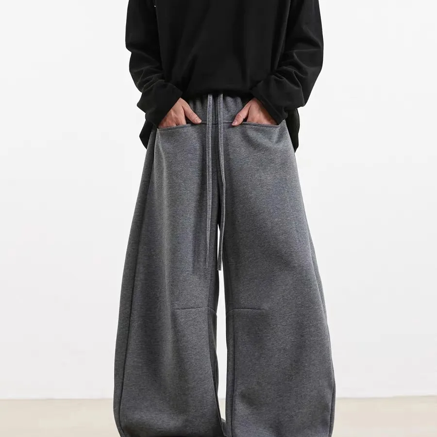 American Retro Casual Pants Men's 2026 New Loose Scimitar Sports Drawstring Casual Wide-leg Drape Pants
