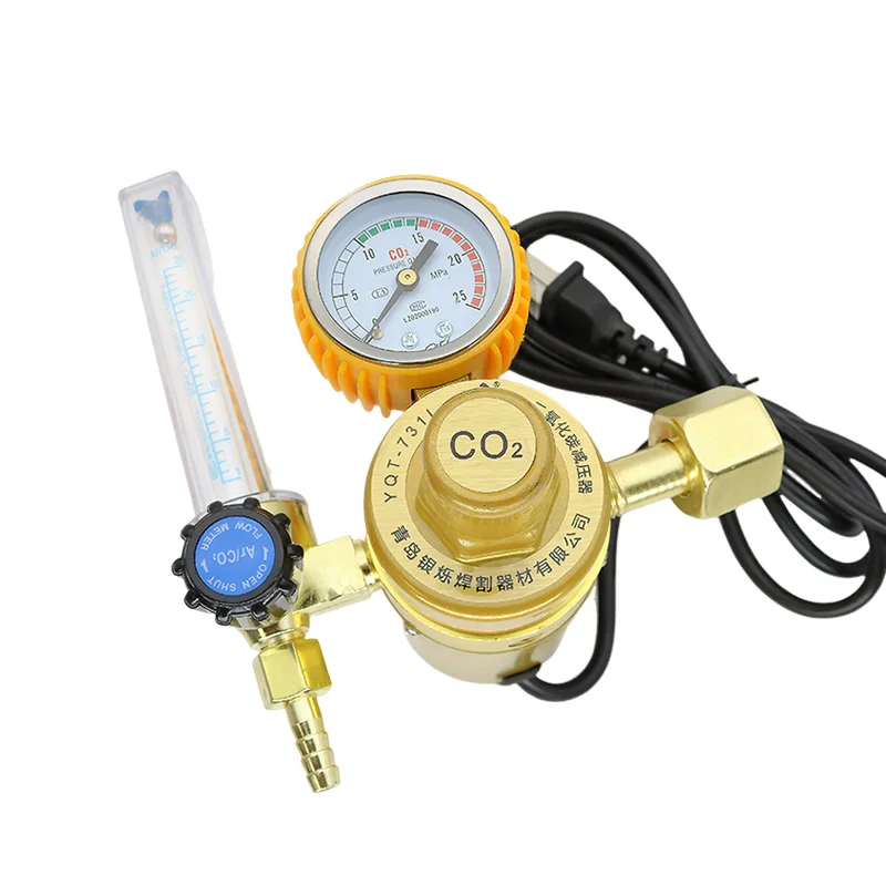 110V220V/36V Heated Carbon Dioxide Reducer CO2 Pressure Regulator Valve  Mig Tig Flow-Meter Welding Pressure Reducer