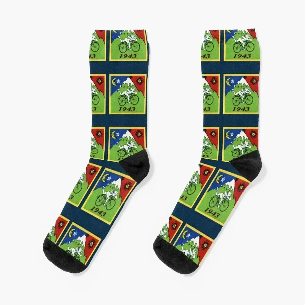 

Albert Hoffman LSD Bicycle Day Socks with print heated Lots japanese fashion Socks Women's Men's