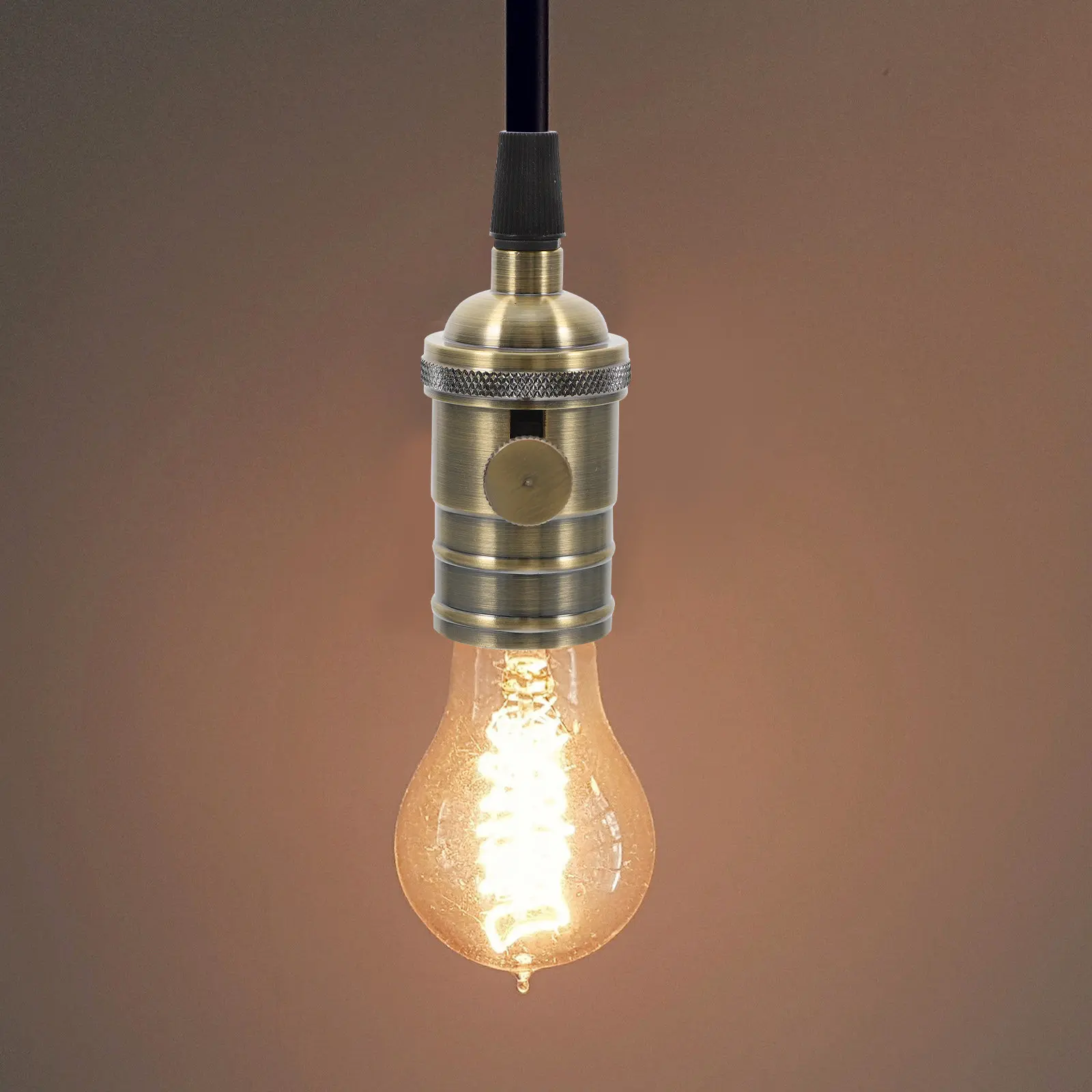 DIY Pendant Lamp Base with Switch Compatible with Ceiling Table Floor Lamps Vintage Metal Light Socket Fixture Part