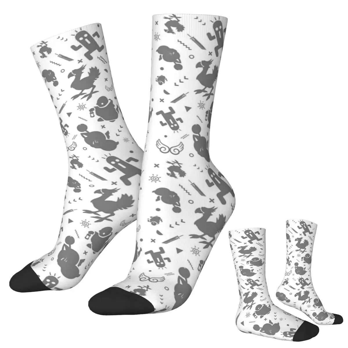 Calcetines Final Fantasy Medley Harajuku medias de alta calidad calcetines largos para todas las estaciones accesorios para regalo de cumpleaños de hombre y mujer
