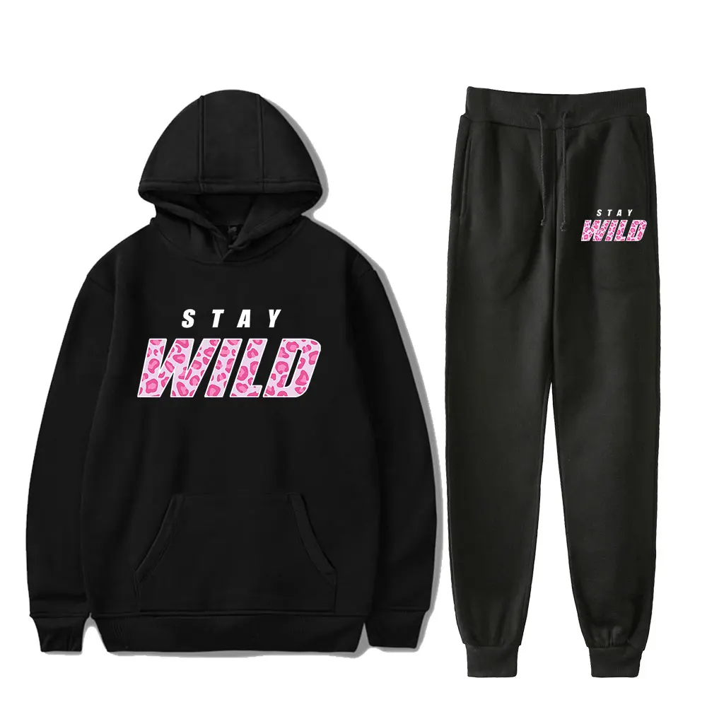 Ben Azelart Stay Wild Vintage 90s PULLOVER Fashion Merch Hoodies Set Men Women Hoodies Pants Two-Piece Pullover Sports HOODIE