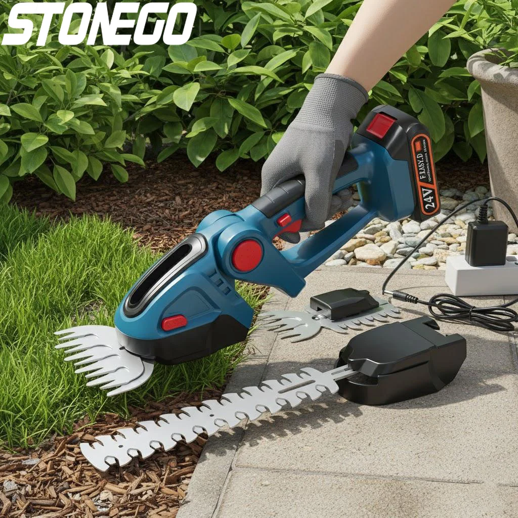 

Cordless Lawn Trimmer 24V 2-in-1 Cordless Lawn Mower & Pruning Shears for Garden Shrub Tools US Plug