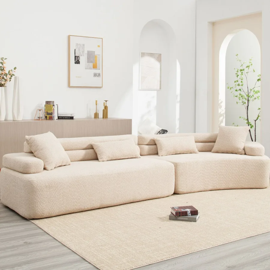 Modern Minimalist Sofa Bed Upholstered Indoor Furniture,Soft Foam-Filled Sleeper for Living Room,Bedroom image 5