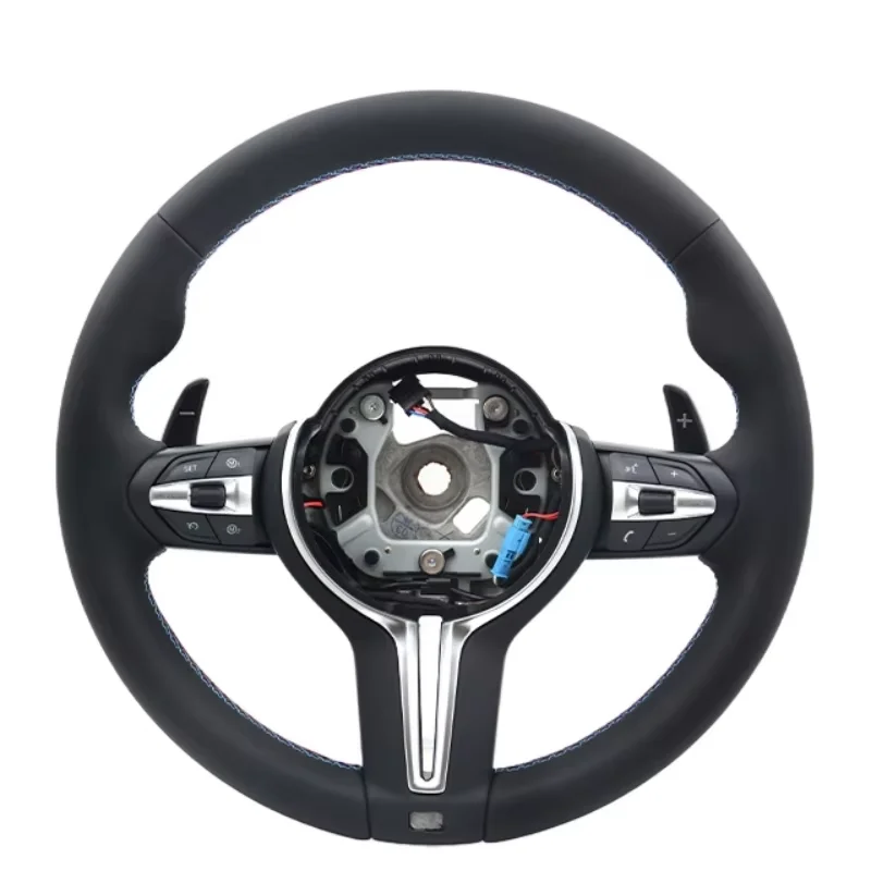 Kierownica z ekoskóry PU do BMW M3 M5 F20 F22 F23 F30 F33 F34 X1 F48 X5 F15 X3 F25 F80 E90 E70 E60 E84, zamiennik kierownicy samochodowej, bez poduszki powietrznej. — 2