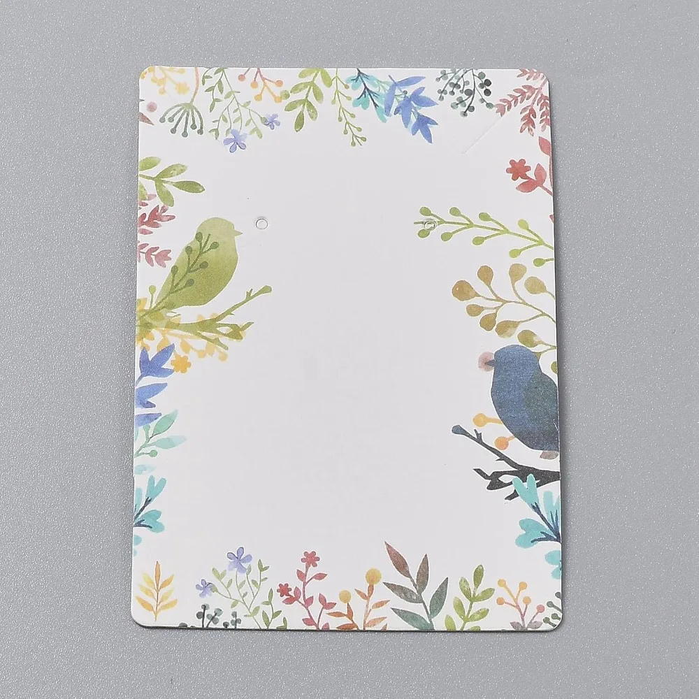 20Pcs Paper Jewelry Display Card Colorful Cardboard Bird Pattern Display Hanging Cards Necklace Earring Set Cards 3.54x2.36