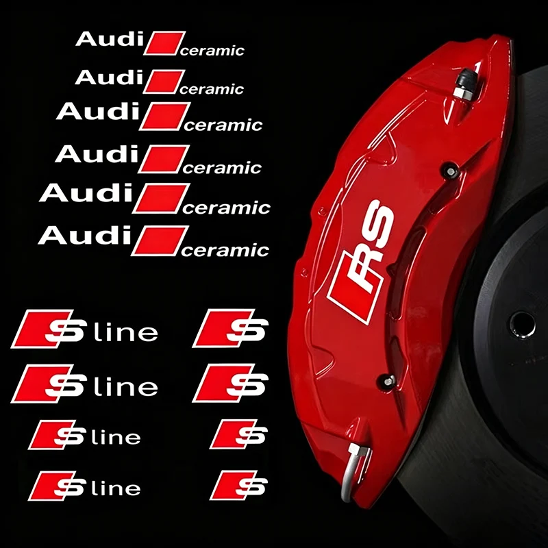 Car Caliper Sticker Tire Brake Cover Waterproof Film Body Decals for Audi S3 S5 S1 S4 S2 S6 RS3 RS4 RS5 RS6 RS8 B8 B6 TT A3 A4 view 4