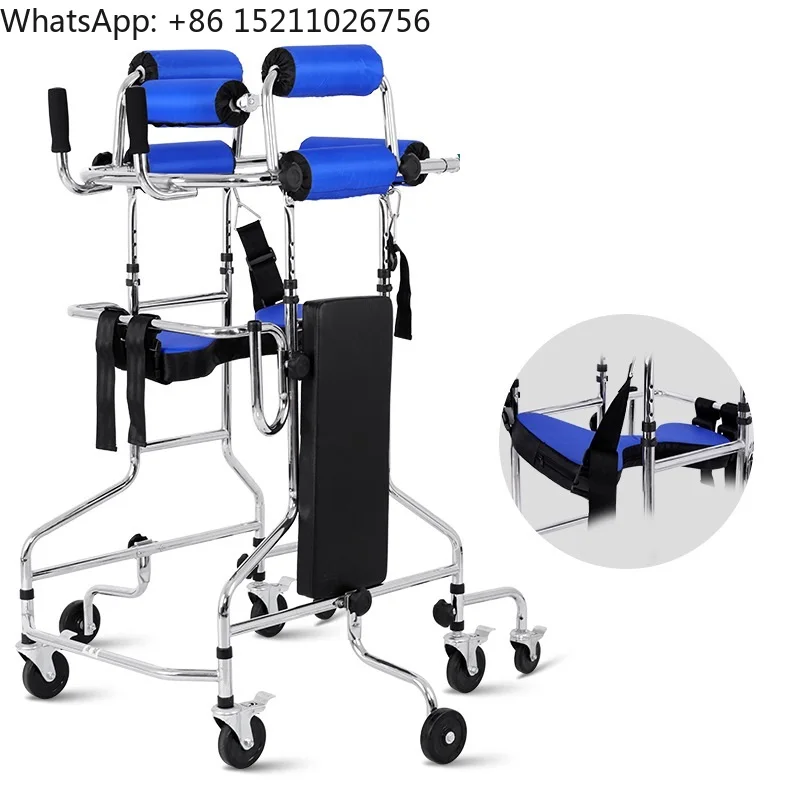 8 Wheeled Hand Brake Disable Stroke Hemiplegia Rehabilitation Training Assist Walking Aid Medical Elderly Walker For Disabled