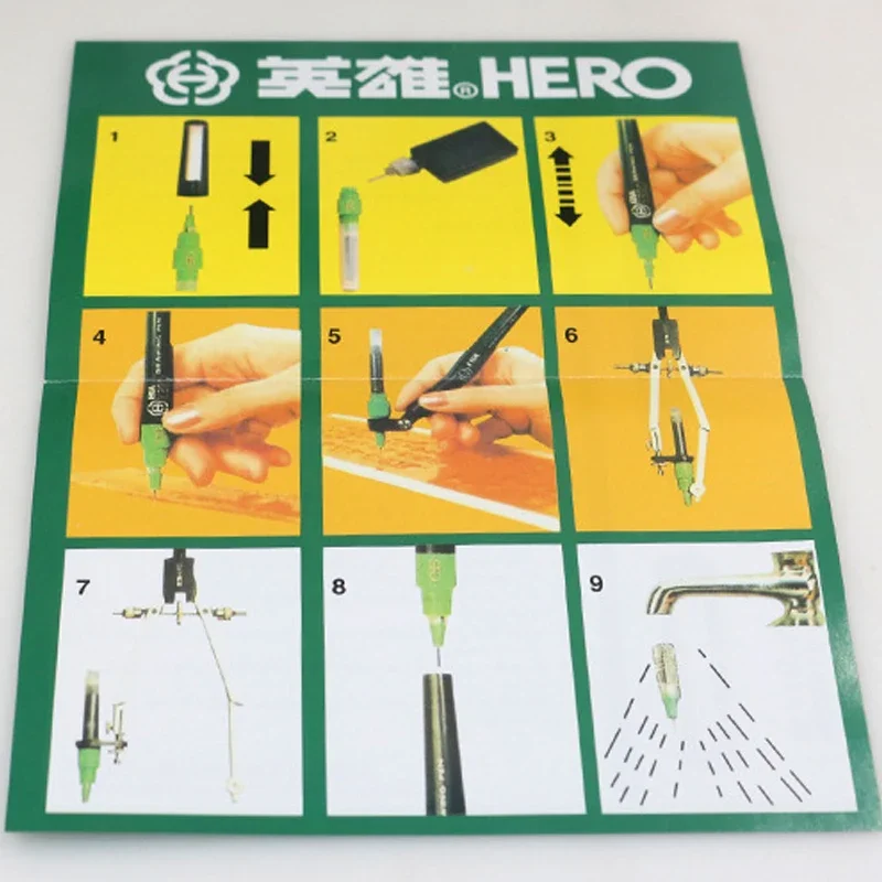 HERO Hook Line Needle Pen Set Technical Professional Engineering Architectural Design Drawing Fountain Pen Repeated Filling Ink