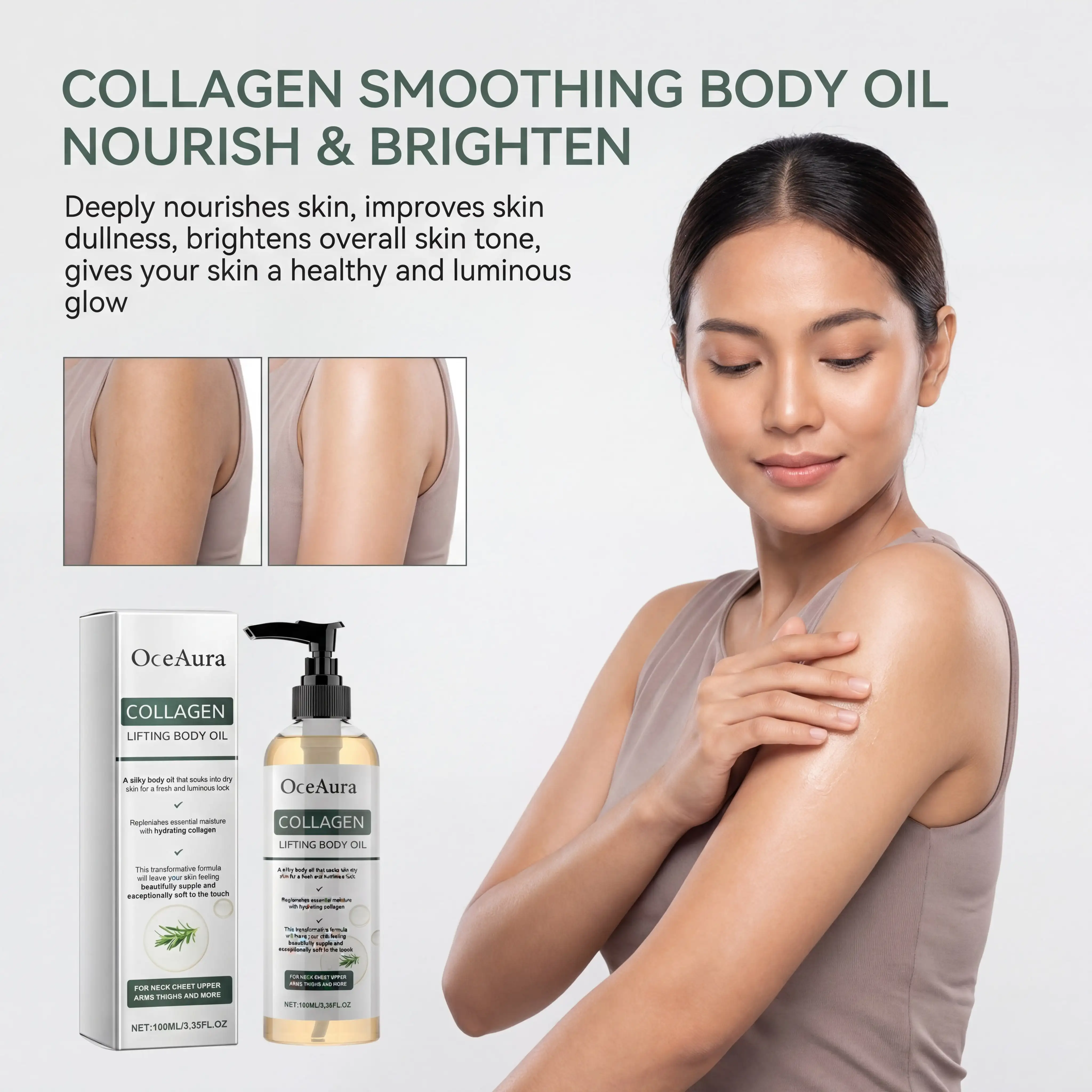 100/200/300/400/1000ml Collagen Body Oil Long Lasting Moisturization Stabilizing Restoring Flaky Skin Care Moisturizing