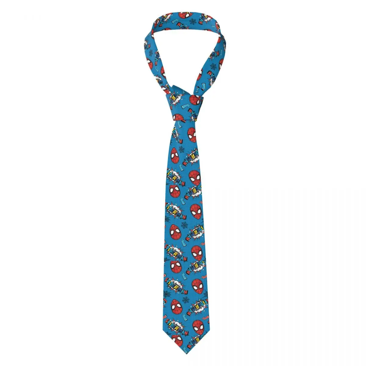 

Custom Superhero Necktie Men Printed Necktie Spider Man Head For Business Mens Silk Tie