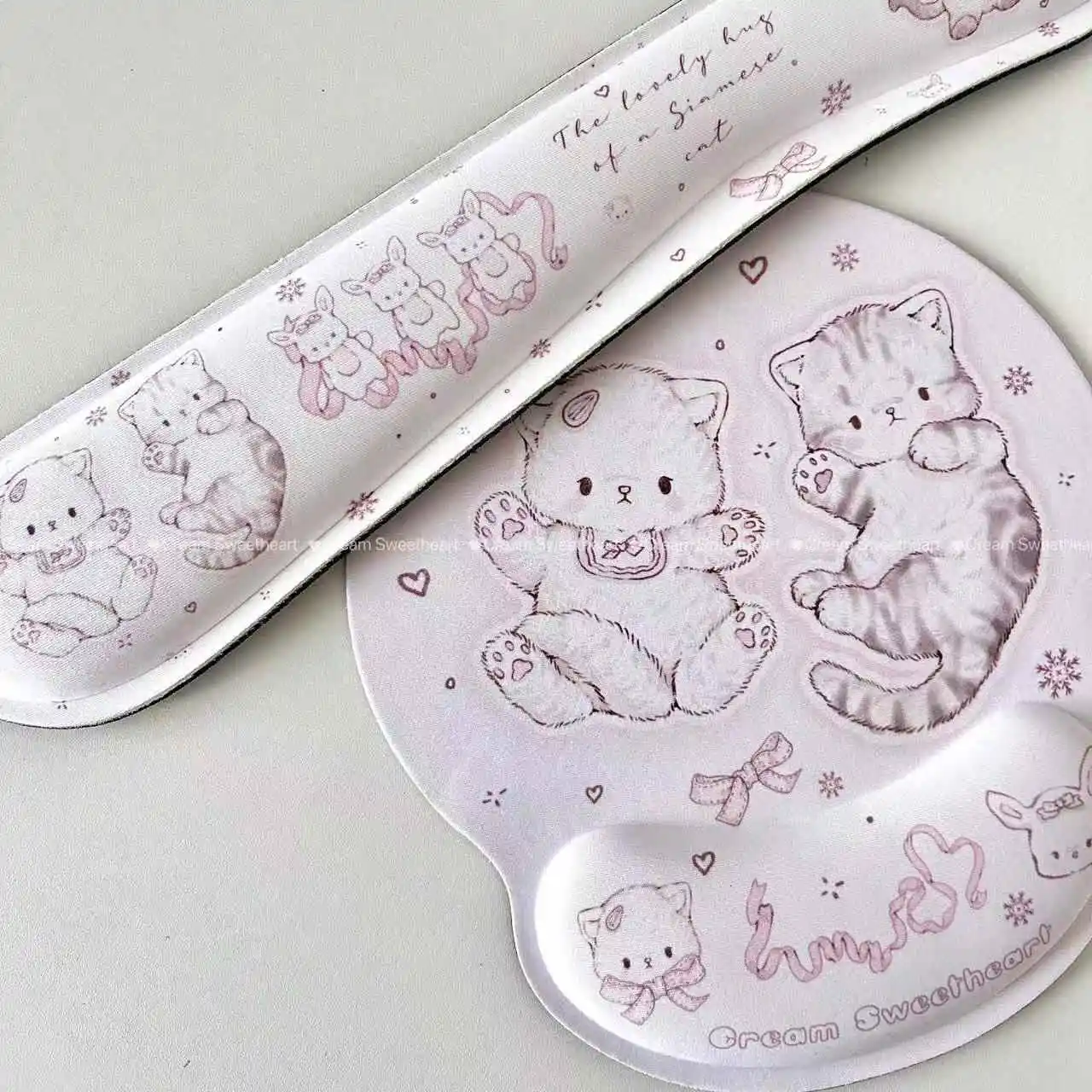 Original Hand Rest Mouse Pad Girls Desktop Office Study Computer Keyboard Mat Rubber Non-slip Bottom Memory Foam Cute Wrist Rest