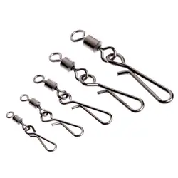 Conector de pesca de acero inoxidable, rodamiento giratorio, herramientas de anzuelo de señuelo, accesorios de aparejos de pesca, 20 piezas 2 #-10 #