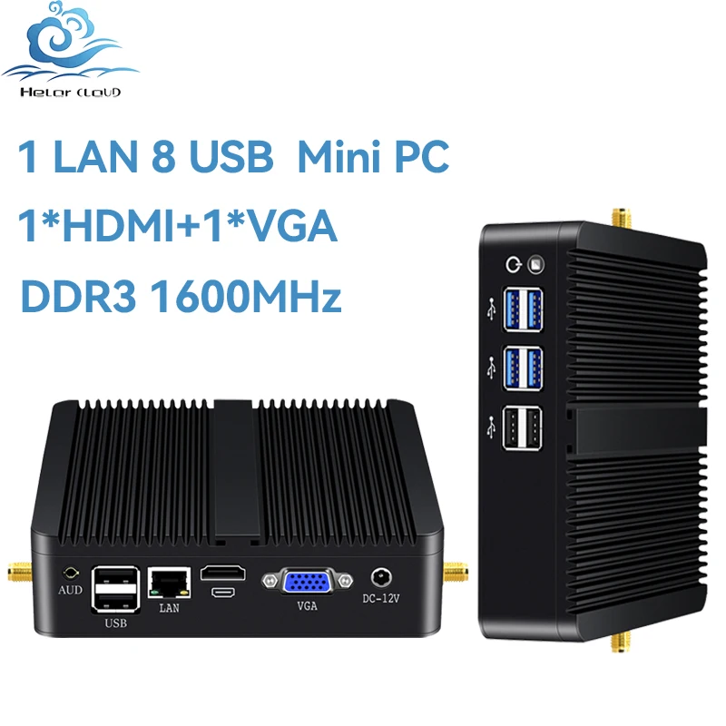 Imagem -01 - Mini pc Industrial Computador Desktop Suporta Windows 10 Ubuntu Linux Wifi Wake-up na Lan gb 128 gb Ddr3 Msata Helorpc1lan
