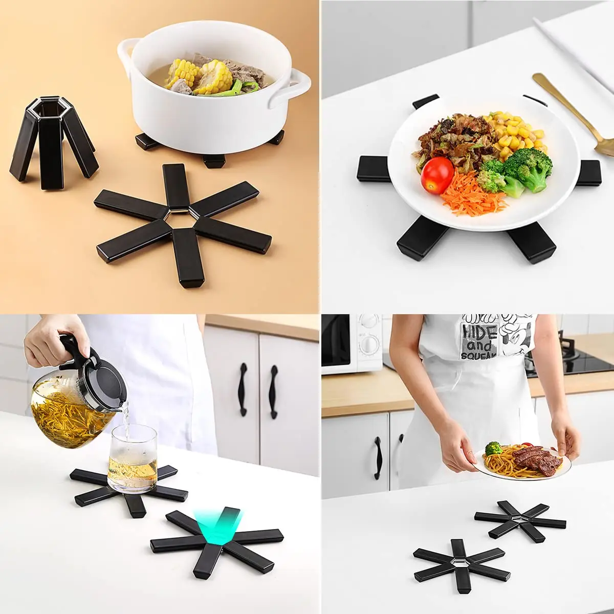 Kitchen Table Mats Heat-resistant Foldable Anti Slippot Dining Table Decoration Mat Dining Plate Coaster Silicone Accessories