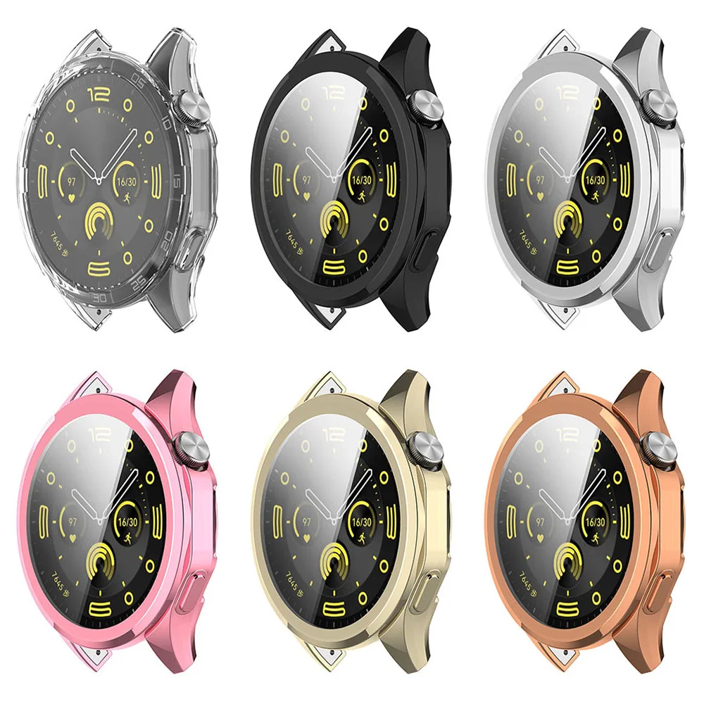 Full Screen Protector For Huawei Watch GT4 46mm 41mm Electroplated Soft TPU Protective Case  Shell Cover