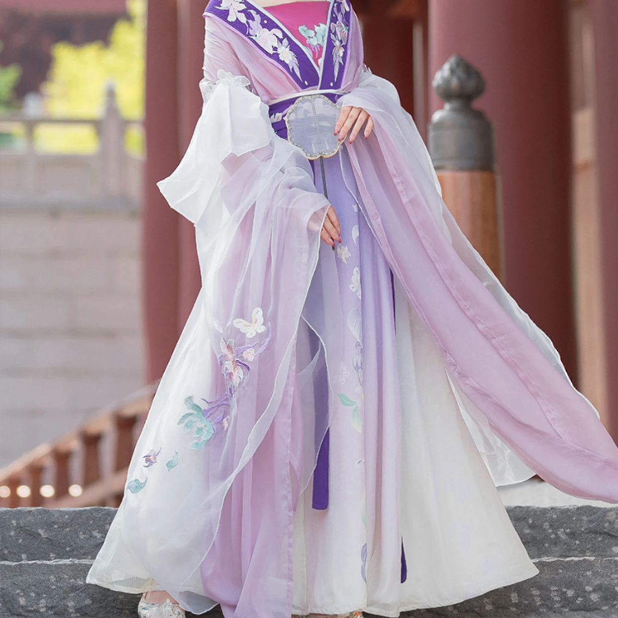 Women Ancient Clothing Hanfu Dynasty Style Wei Jin Dynasties The Improved Super Immortal Long-sleeved Jacket The Waist Summer