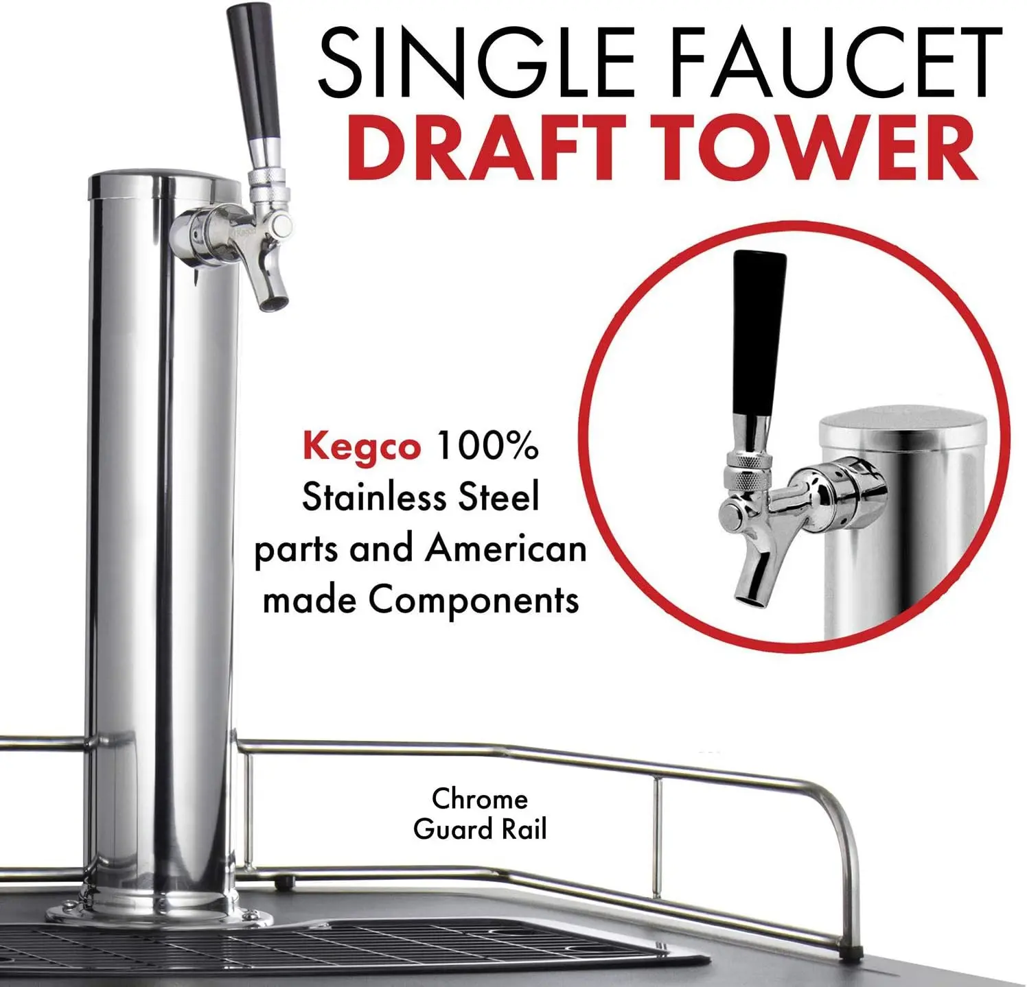 Dispenser per fusti K309SS-1, il kit di erogazione in acciaio inossidabile include un serbatoio vuoto di co2 in alluminio da 5 libbre, USA