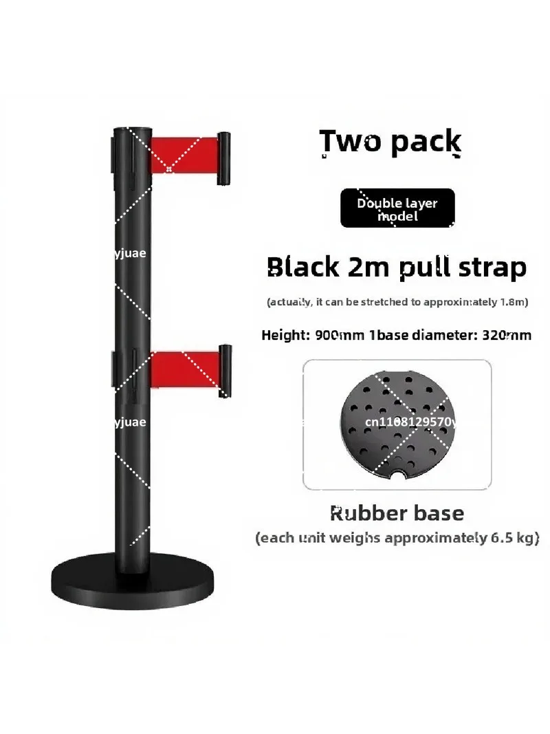 Electric Mobile Guardrail Telescopic Isolation Belt with Double-Layer One-Meter Line Railing Cordon Queuing Post Stand
