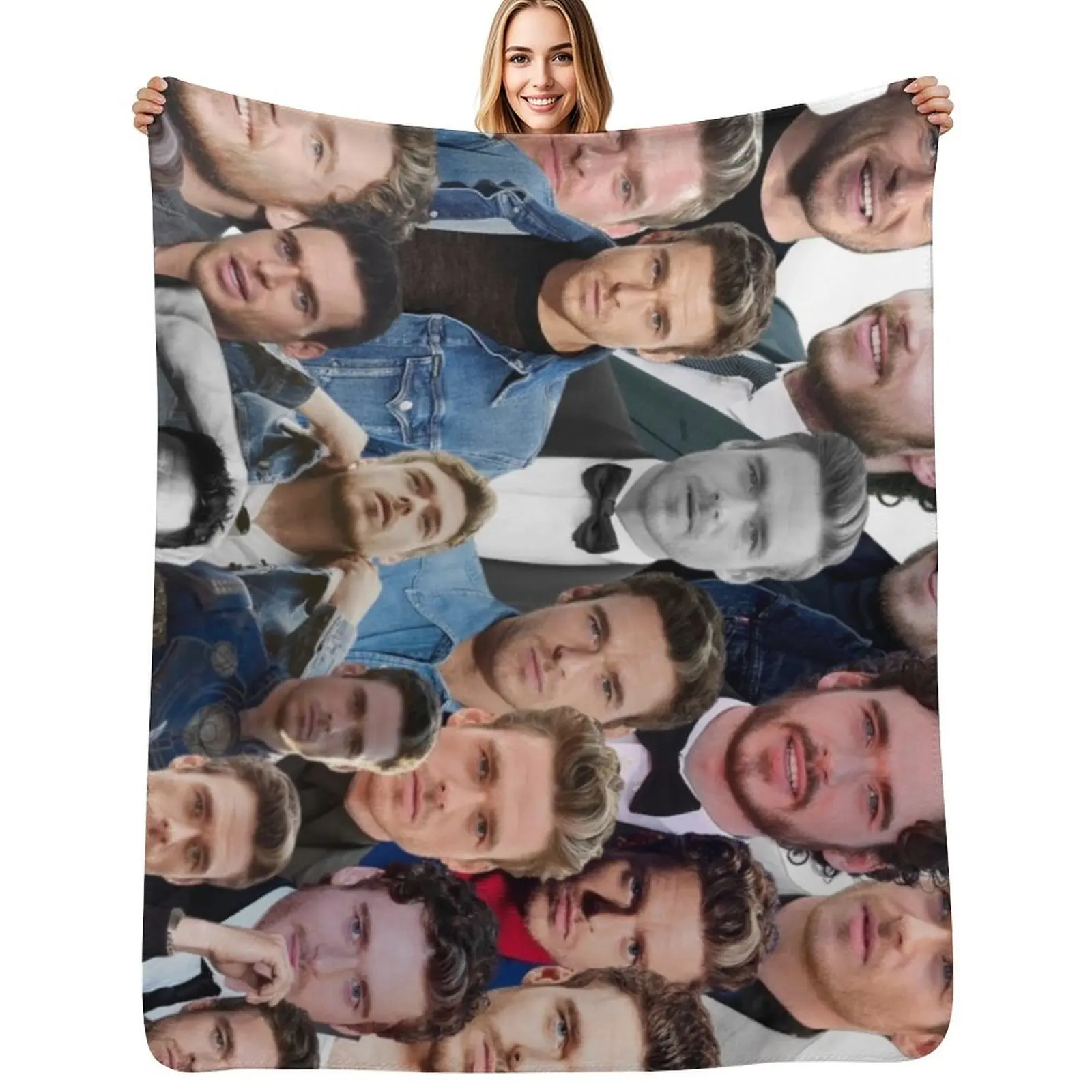 richard madden photo collage Throw Blanket Vintage Sofa Throw Personalized Gift Warm cosplay anime Blankets