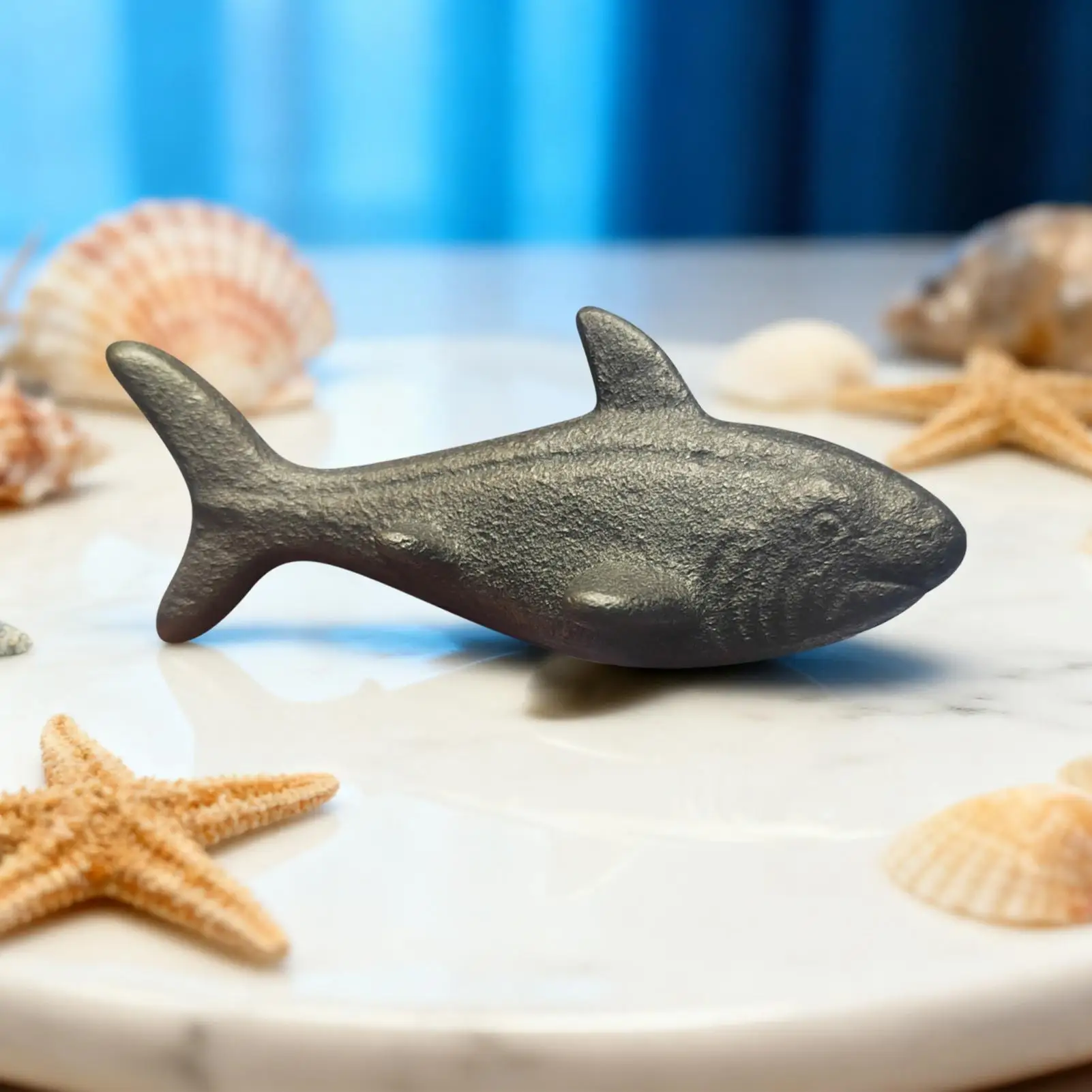 1PC Retro Iron Fish Decor Reusable Shark-Shaped Industrial Art Piece for Home, Living Room, Study, Office & Kids Room