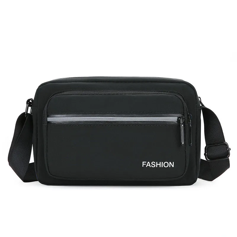 Bolsa de ombro impermeável masculina, bolsa transversal masculina de grande capacidade, bolsa portátil com zíper multicamada, lazer, negócios, verão