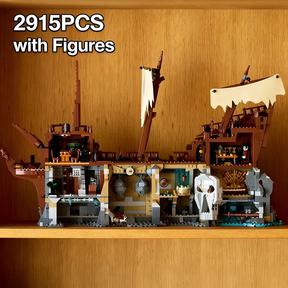 

2915pcs classic scavenger hunt pirate ship model building block toys, furnishings birthday gifts 21363.