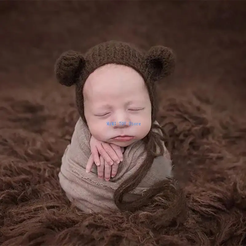 24BE BABY BEAR HAT REVERDERS Outfit outfit مجموعة صور فوتشوتات دعوى حديثي الولادة هدية