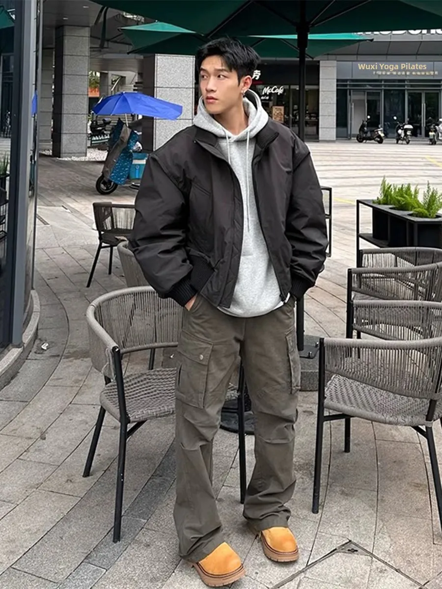 

Мужские рабочие брюки ay een Multi-ket для весны и осени, в американском ретро-стиле, свободные, прямого кроя, под ботинки