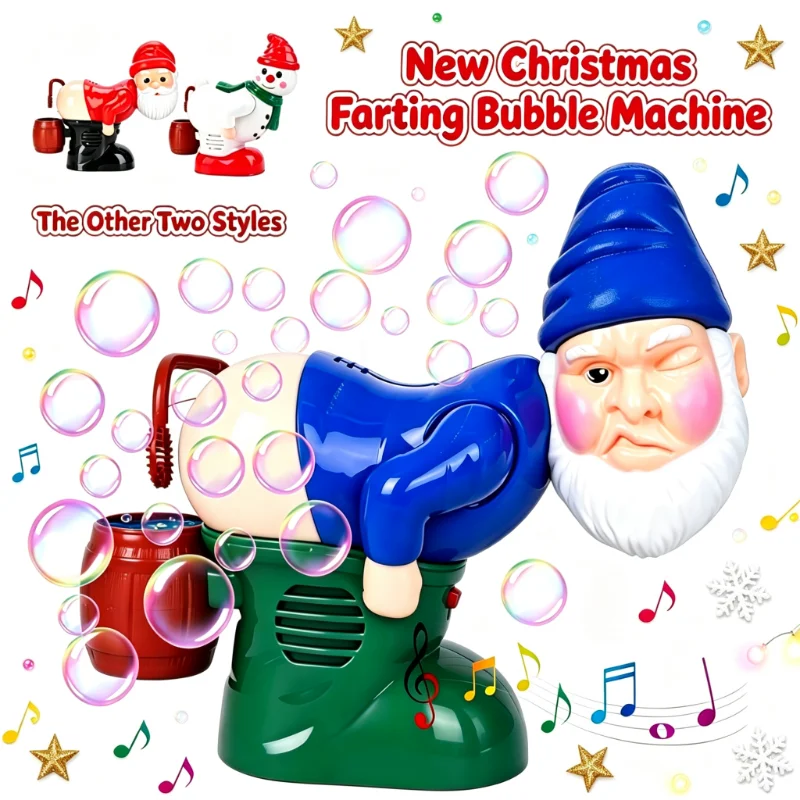 New Christmas Santa Fart Bubble Automatic Machine With Light Music Funny Halloween Christmas Party Gifts Desktop Decoration