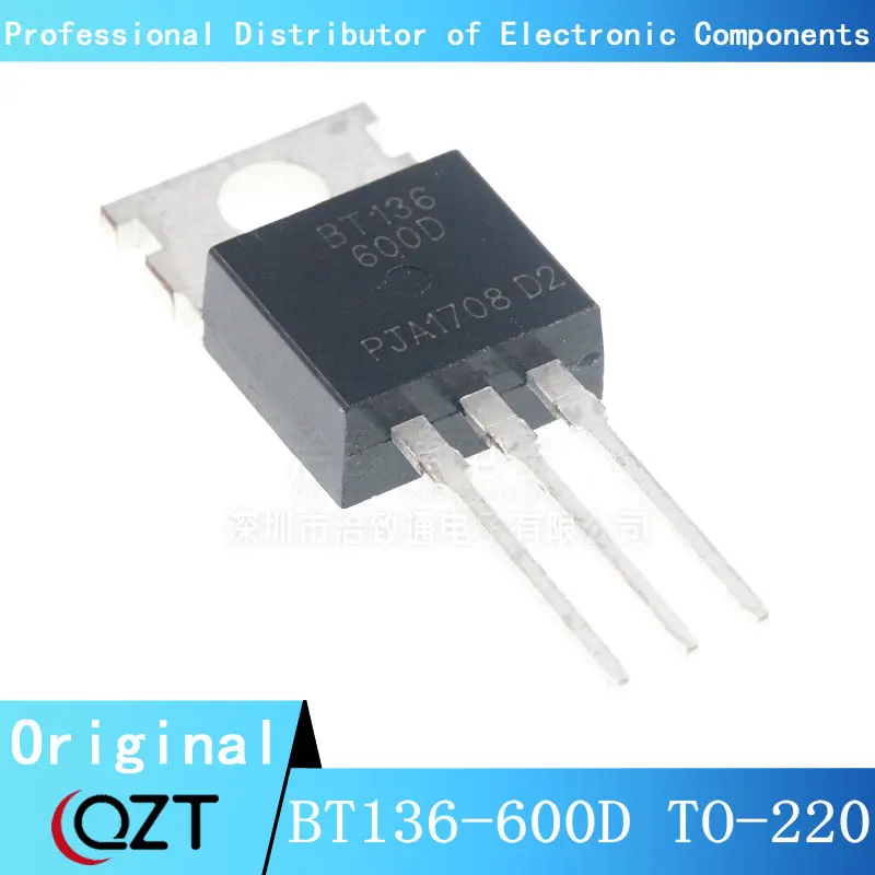 10 pçs/lote BT136-600D TO220 BT136-600 136-600D 4A 600V PARA-220 chip Novo local