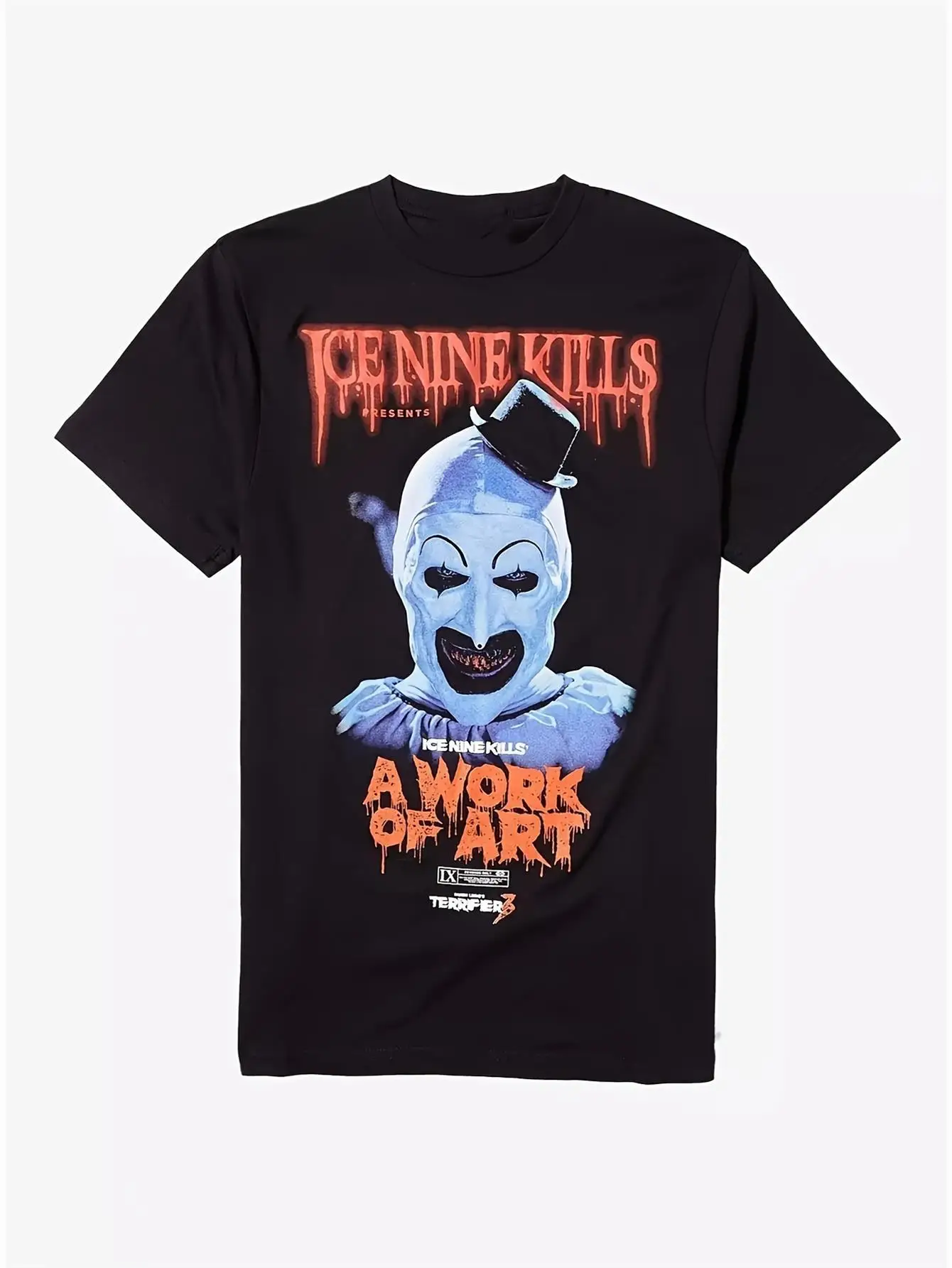 

Men's Terrifier 'Artwork' Graphic T-Shirt - 100% Cotton, Short Sleeve Crew Neck, Black