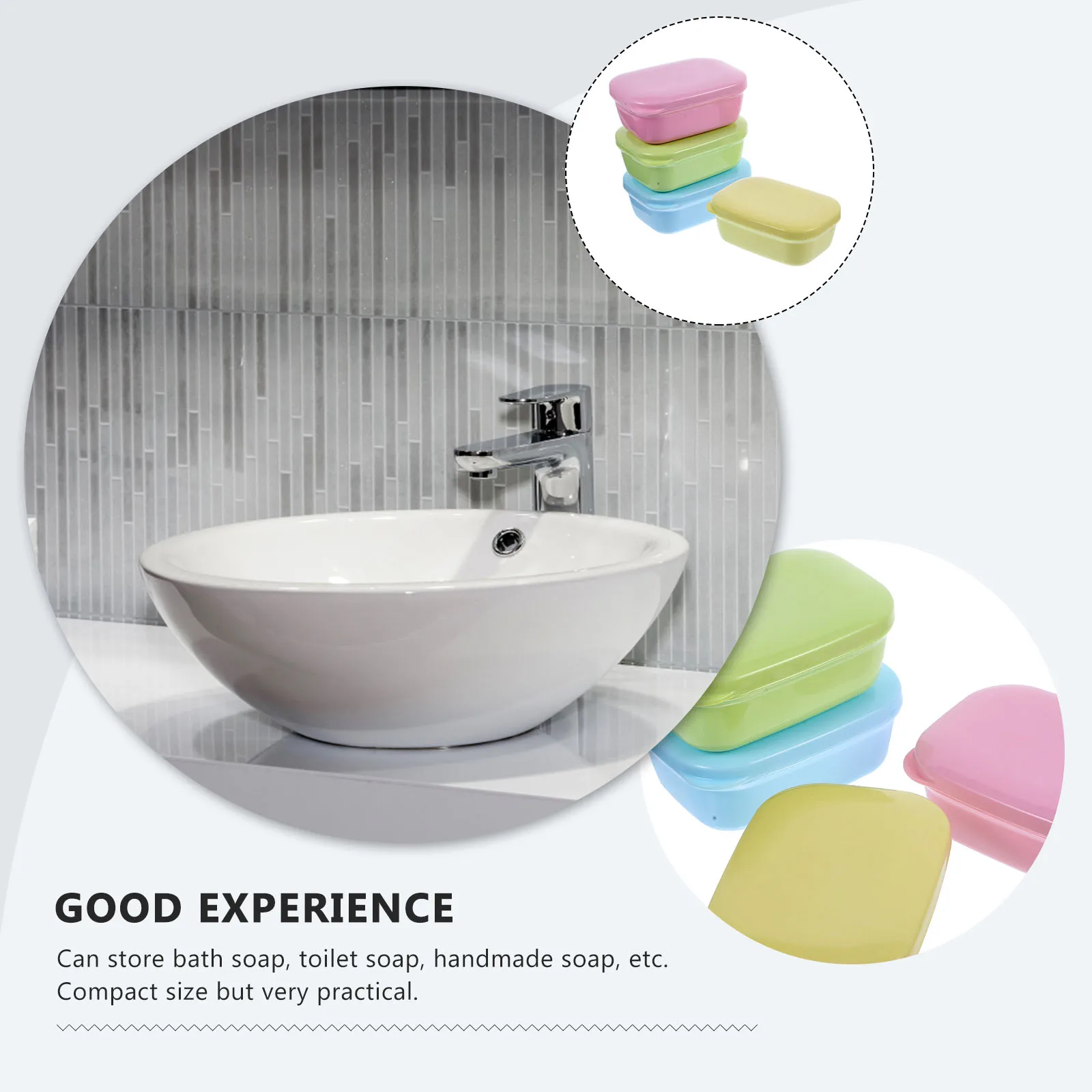 

4pcs Travel Container Portable Holder With Lid For Bar Toilet Soap Pp Pe Material Compact Lightweight Soap Box For