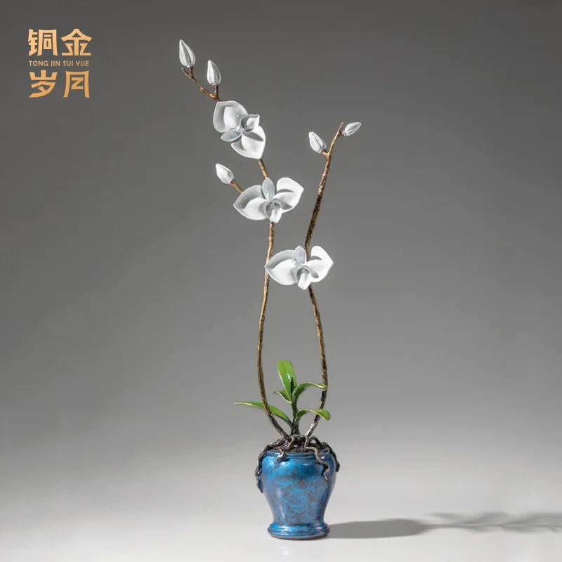 LTT butterfly orchid colored copper ornament creative home brass handicraft ornament