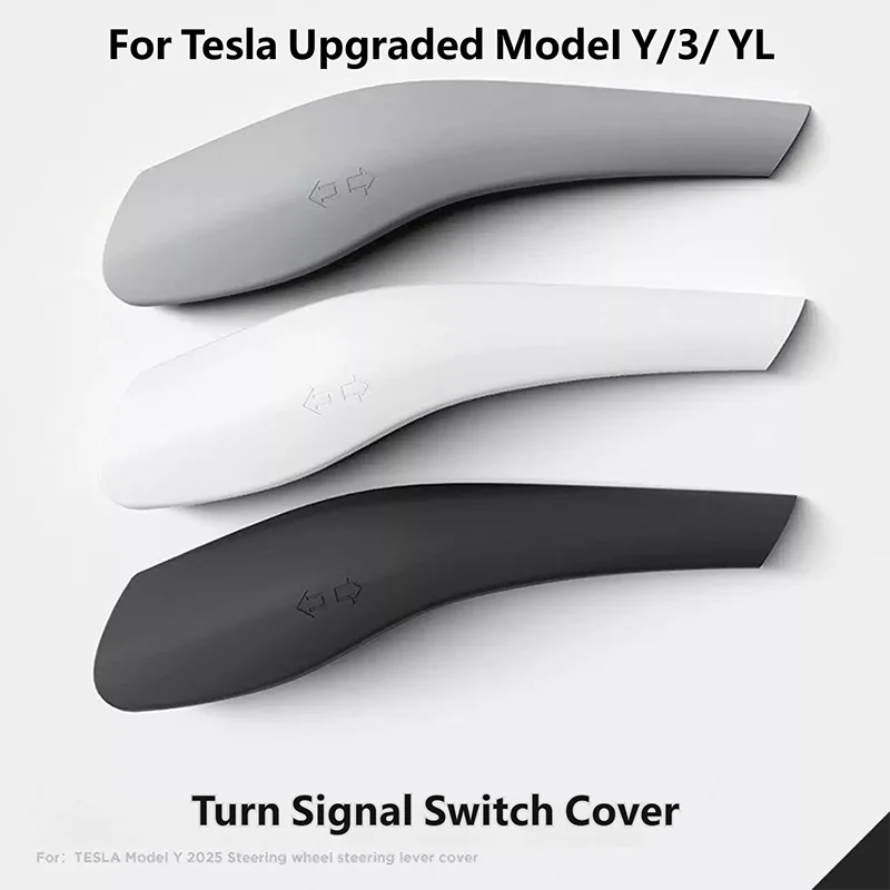 For ‌Refreshed Tesla Model YL/Y/3 2025 2026 Silicone Shift & Wiper Turn Signal Paddle Covers, Full Wrap Stalk Protector